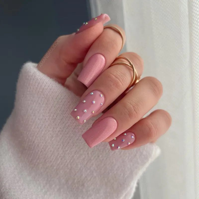 SEMILAC UV/LED Gél Lakk 7ml - 376 - HEMA FREE - Shimmer Stone Pink Diamond