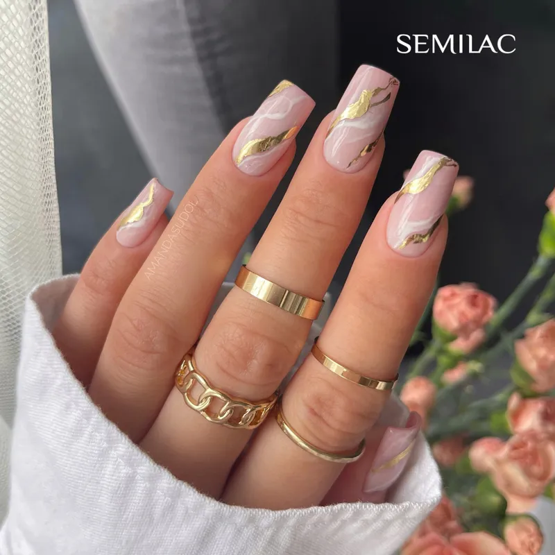 SEMILAC UV/LED Gél Lakk 7ml - 389 - HEMA FREE - Coconut Ice Cream