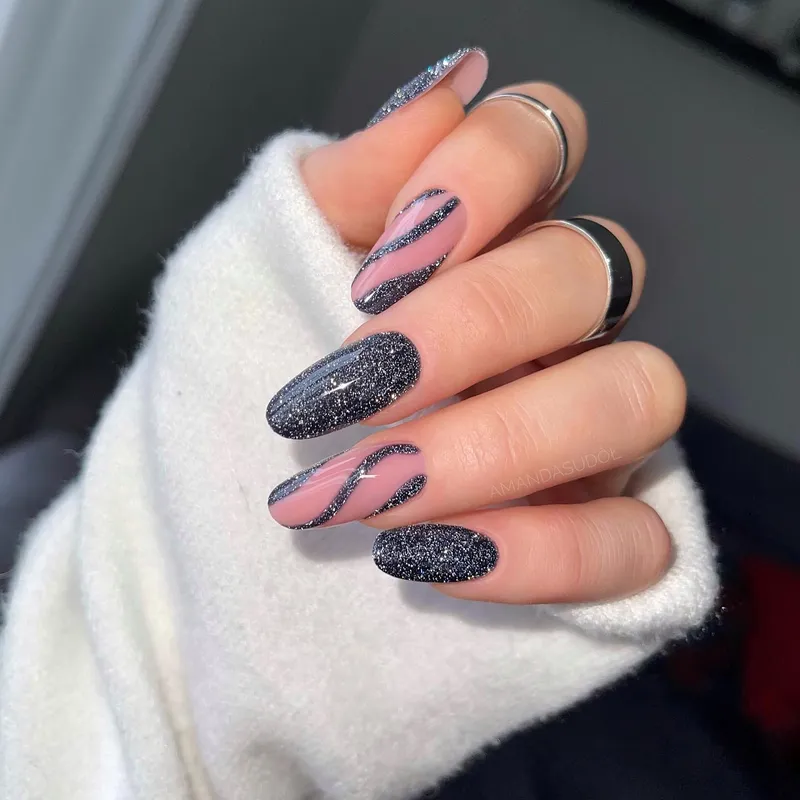 SEMILAC UV/LED Gél Lakk 7ml - 394 - HEMA FREE - Sparkling Midnight Date