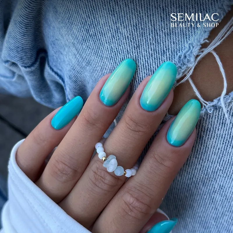 SEMILAC UV/LED Gél Lakk 7ml - 443 - HEMA FREE - Spooky Blue