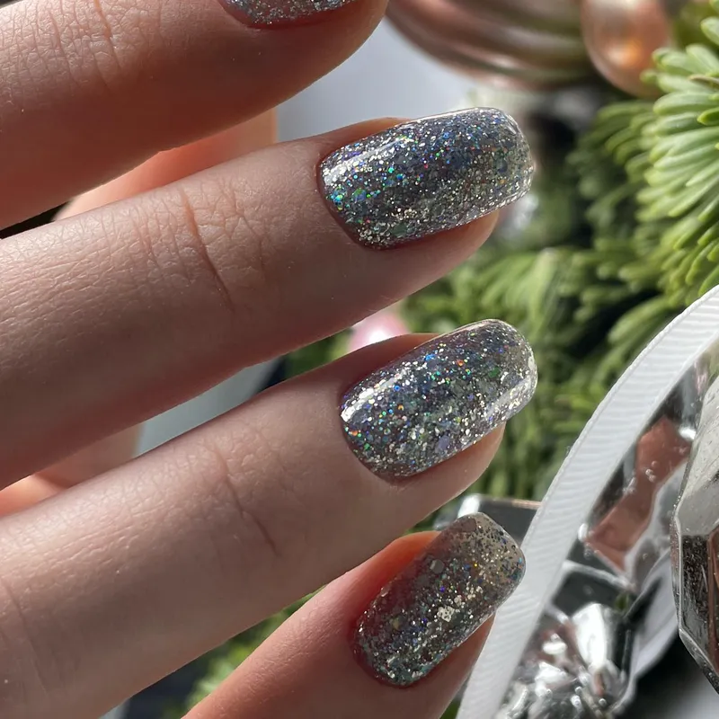 SEMILAC UV/LED Gél Lakk 7ml - 460 - HEMA FREE - Silver Fireworks