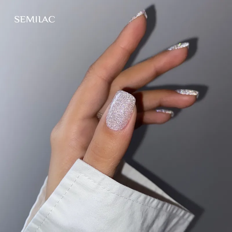 SEMILAC UV/LED Gél Lakk 7ml - 461 - HEMA FREE - Hollywood Silver
