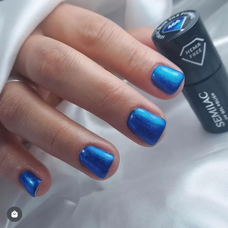 SEMILAC UV/LED Gél Lakk 7ml - 466 - HEMA FREE - Cat Eye - Blue Silk Pyjamas