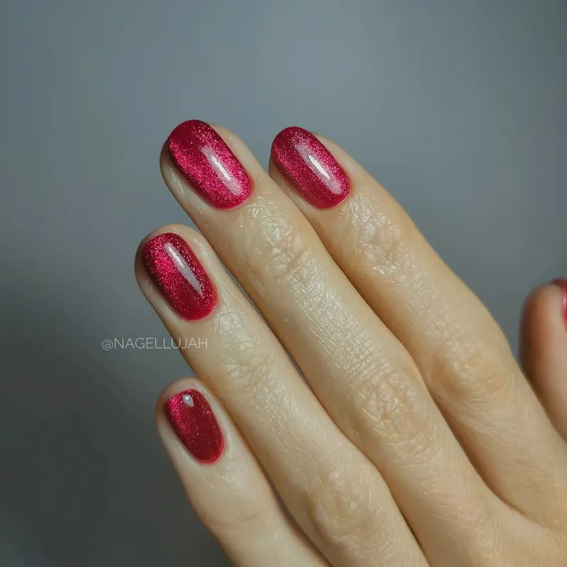 SEMILAC UV/LED Gél Lakk 7ml - 467 - HEMA FREE - Cat Eye - Red Candle Flash