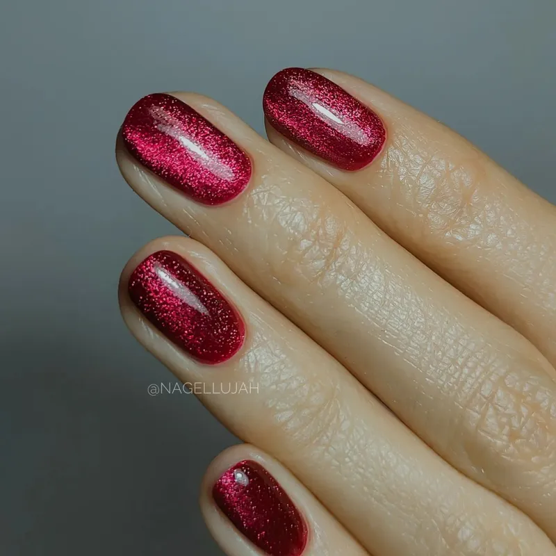 SEMILAC UV/LED Gél Lakk 7ml - 467 - HEMA FREE - Cat Eye - Red Candle Flash