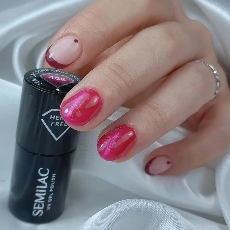 SEMILAC UV/LED Gél Lakk 7ml - 468 - HEMA FREE - Cat Eye - Pink Cosy Essentials