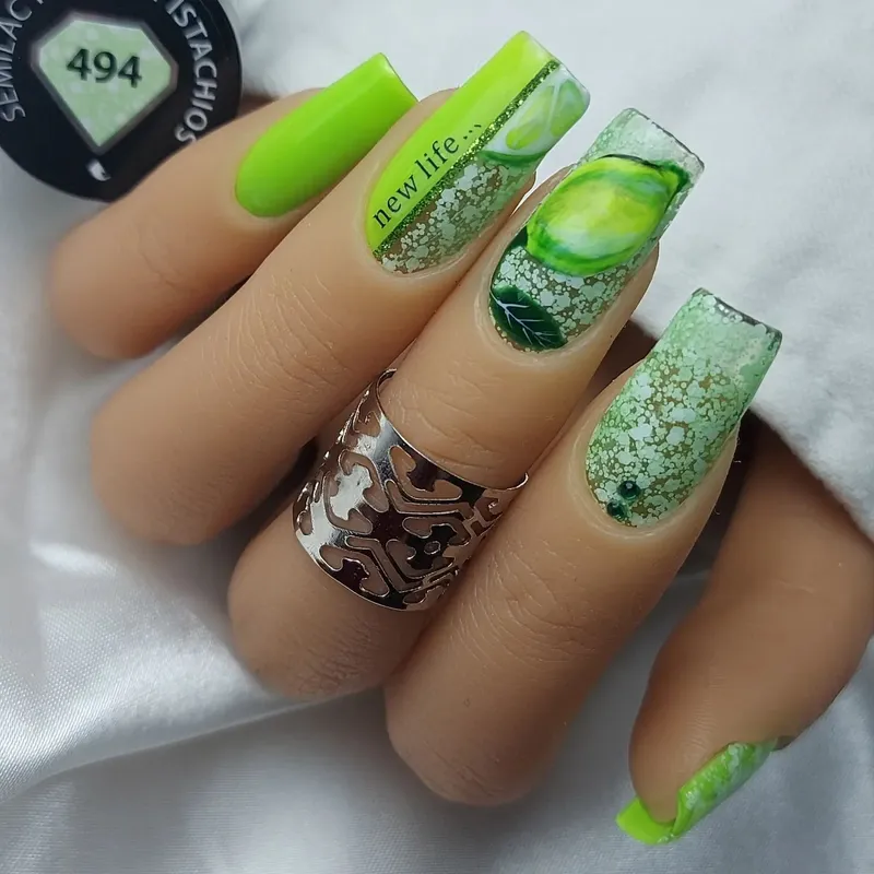 SEMILAC UV/LED Gél Lakk 7ml - 494 - HEMA FREE - Frozen Pistachios