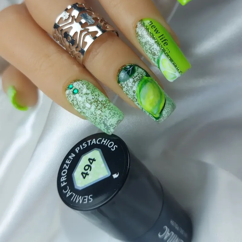SEMILAC UV/LED Gél Lakk 7ml - 494 - HEMA FREE - Frozen Pistachios