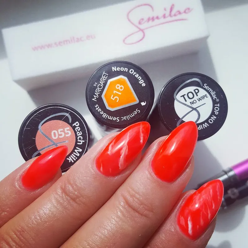 SEMILAC UV/LED Gél Lakk 7ml - 518 - SemiBeats Neon Orange