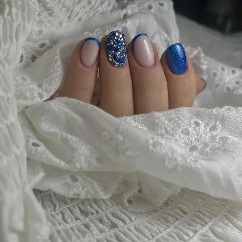 SEMILAC UV/LED Gél Lakk 7ml - 466 - HEMA FREE - Cat Eye - Blue Silk Pyjamas