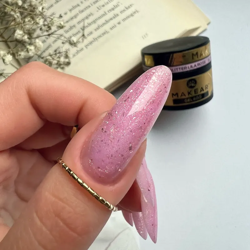 MAKEAR Gel&Go Builder Gél No.GG24 Glitter Lila Rose 15ml