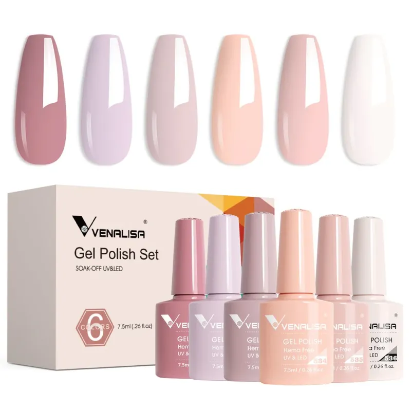 Venalisa 6 db-os UV/LED Gél lakk szett - 2224 - Blushing Petal - Hema Free