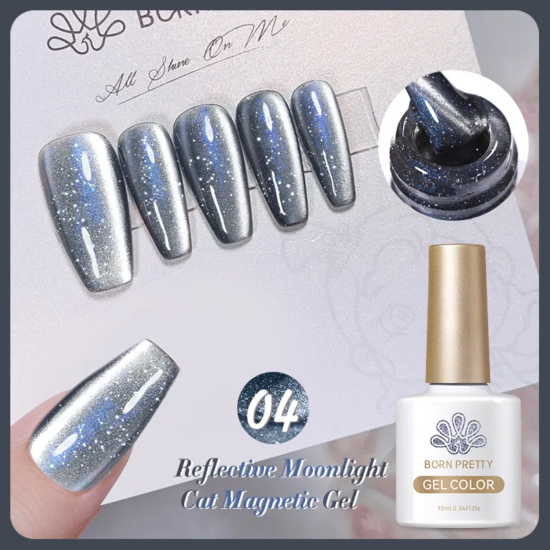 Born Pretty Reflective Moonlight Cat Magnetic UV/LED gél lakk 10 ml - RM04