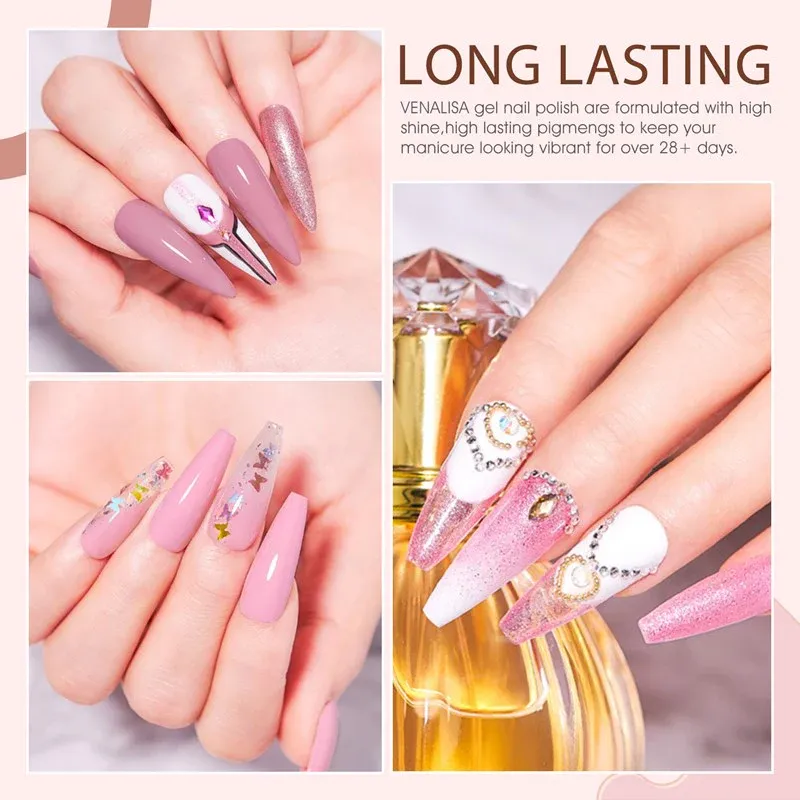 Venalisa 6 db-os UV/LED Gél lakk szett - 2207 - Pink Hema Free