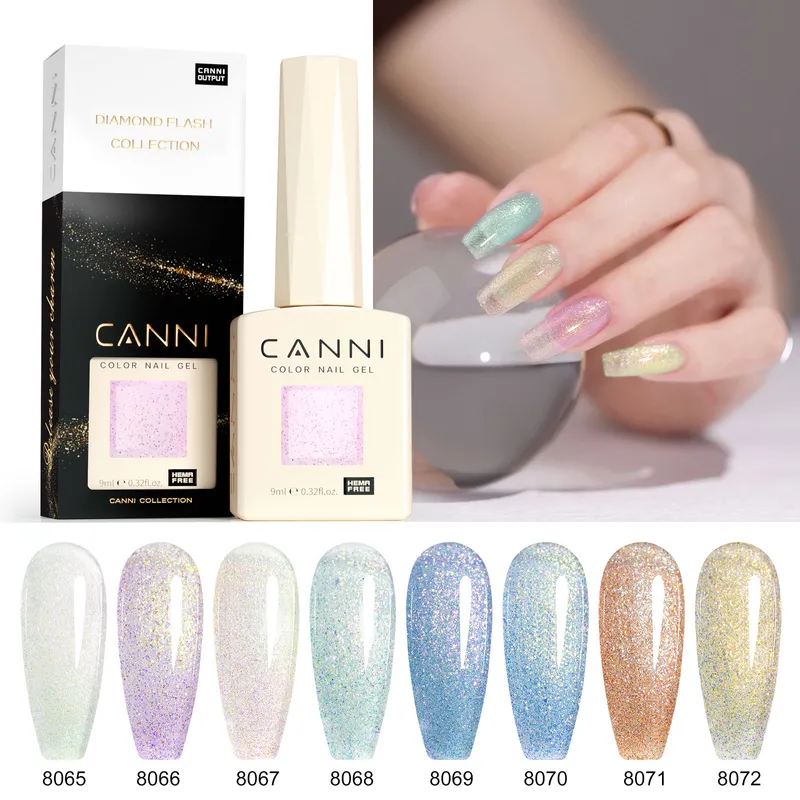 CANNI HEMA FREE  szett 8x9ml - No.09 - Aurora Glitter Collection