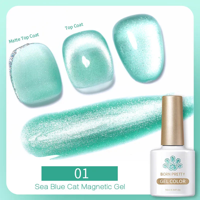 Born Pretty Sea Blue Cat Magnetic UV/LED gél lakk 10 ml - SB01