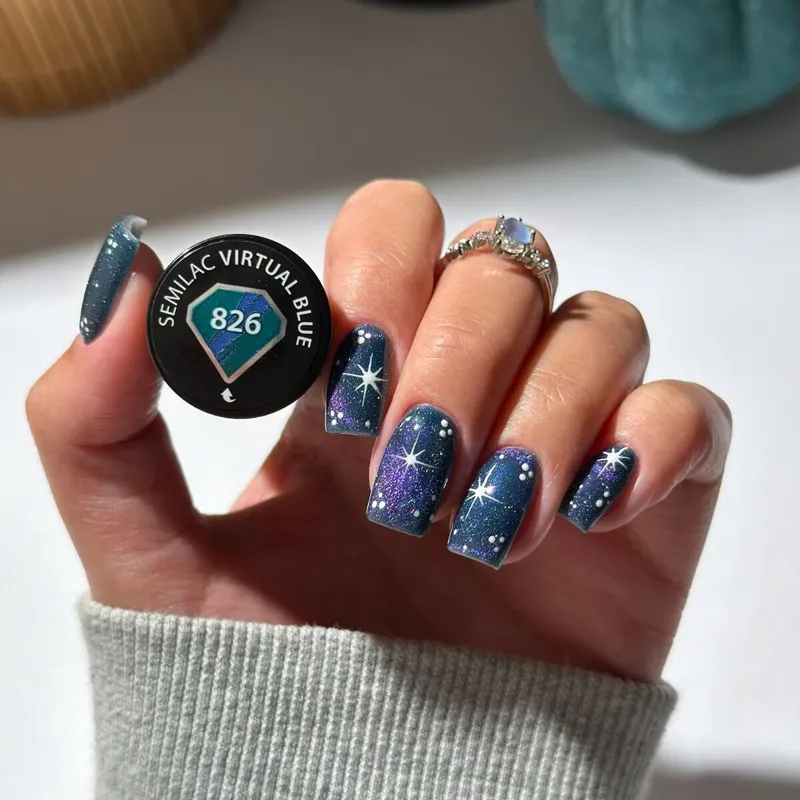 SEMILAC UV/LED Gél Lakk 7ml - 826 - Cat Eye - Virtual Blue