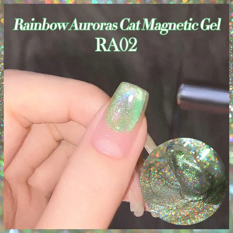 BORN PRETTY Rainbow Aurora Cat Magnetic UV/LED gél lakk 10 ml - RA02