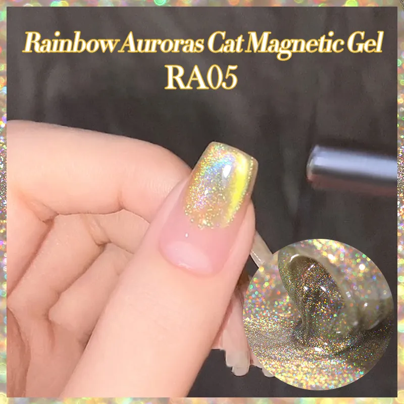 BORN PRETTY Rainbow Aurora Cat Magnetic UV/LED gél lakk 10 ml - RA05