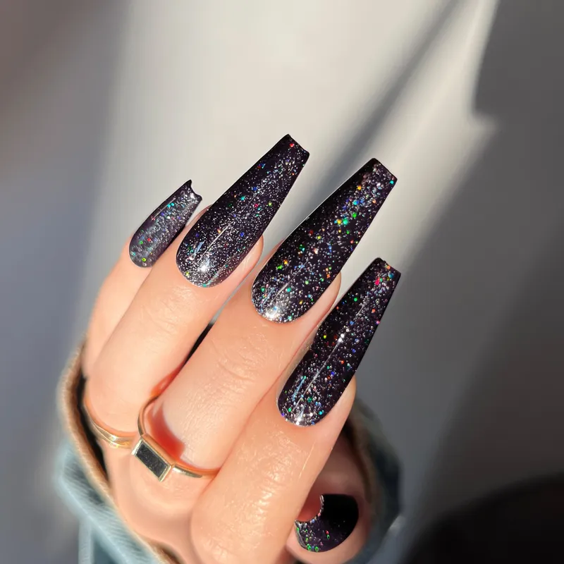 Born Pretty Pro UV/LED HEMA FREE gél lakk 15 ml - C063 - Holo Black Shimmer