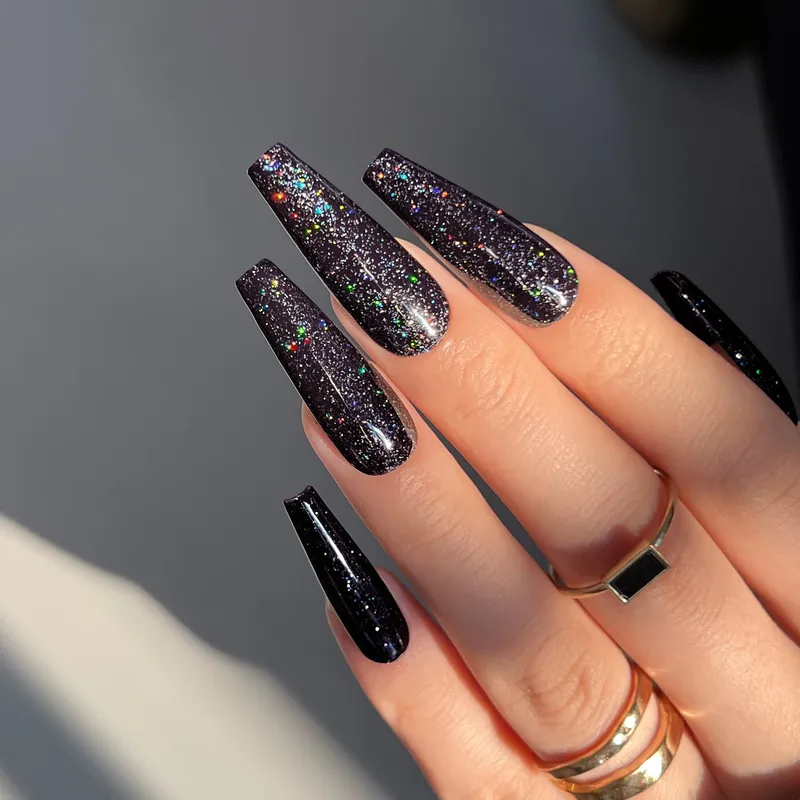 Born Pretty Pro UV/LED HEMA FREE gél lakk 15 ml - C063 - Holo Black Shimmer