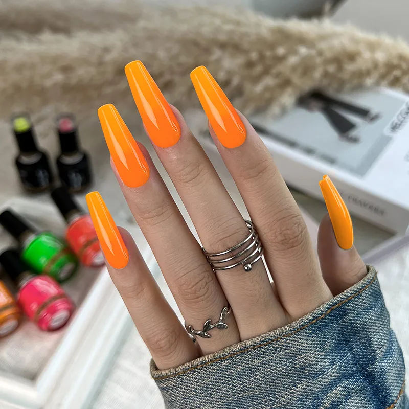 Born Pretty Pro UV/LED HEMA FREE gél lakk 15 ml - C051 - Neon Yellow Orange