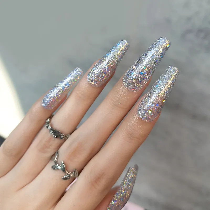 Born Pretty Pro UV/LED HEMA FREE gél lakk 15 ml - C056 - Silver Holo Sequins