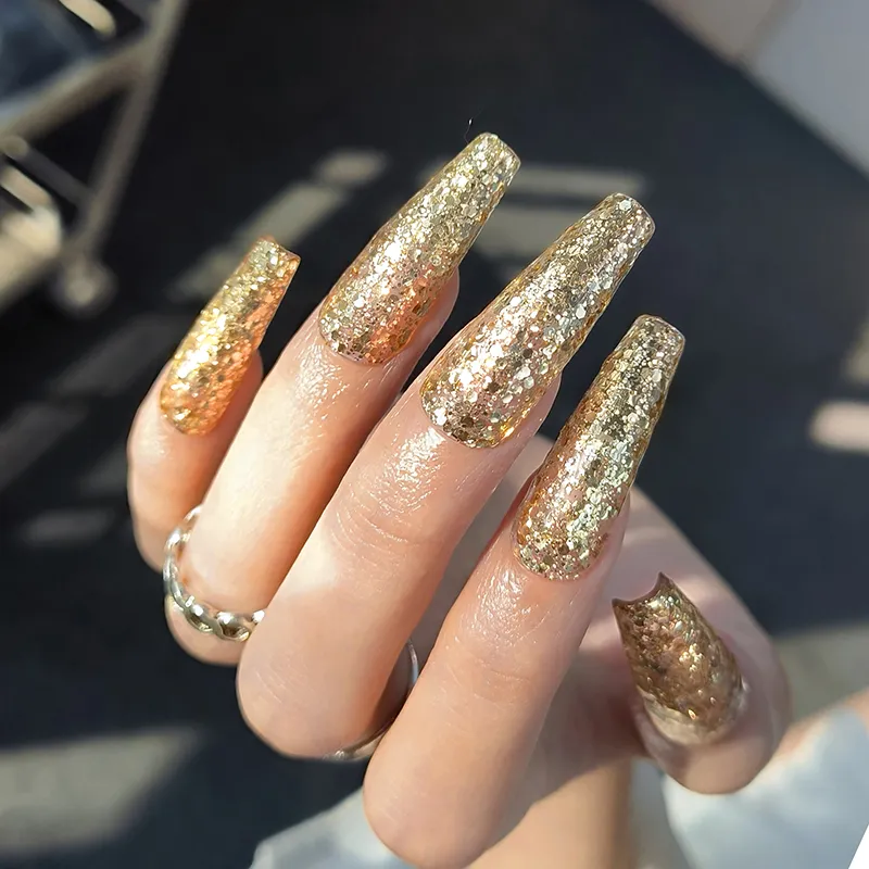 Born Pretty Pro UV/LED HEMA FREE gél lakk 15 ml - C059 - Champaign Gold Sequins