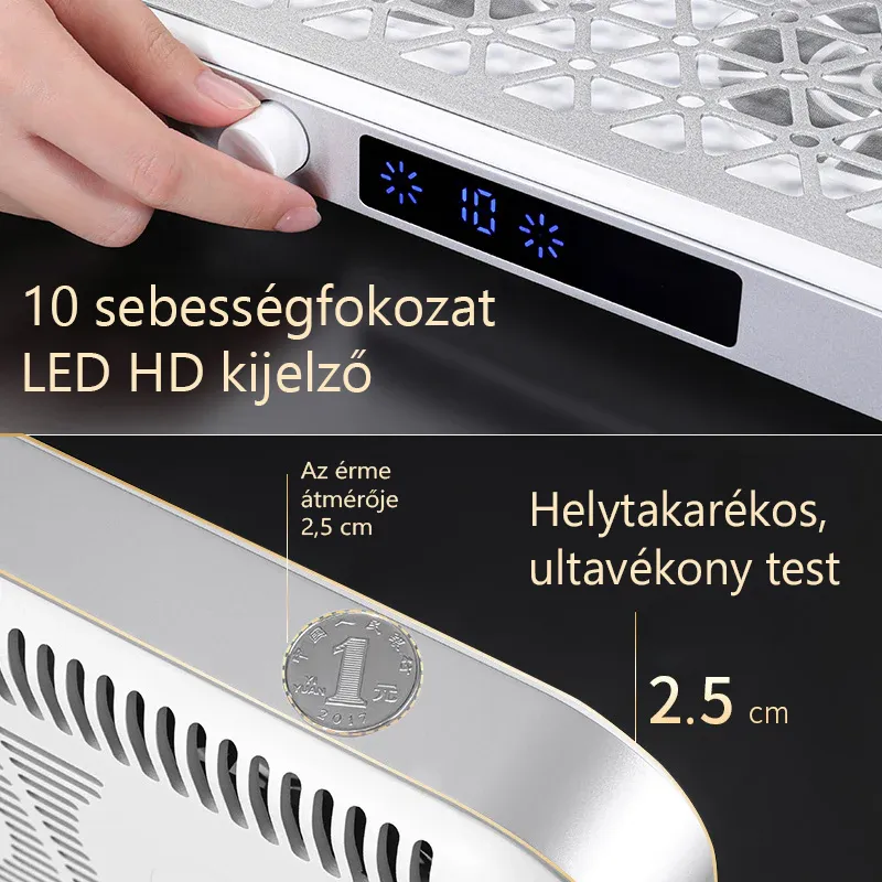 Duplaventillátoros asztali porelszívó - 48 W