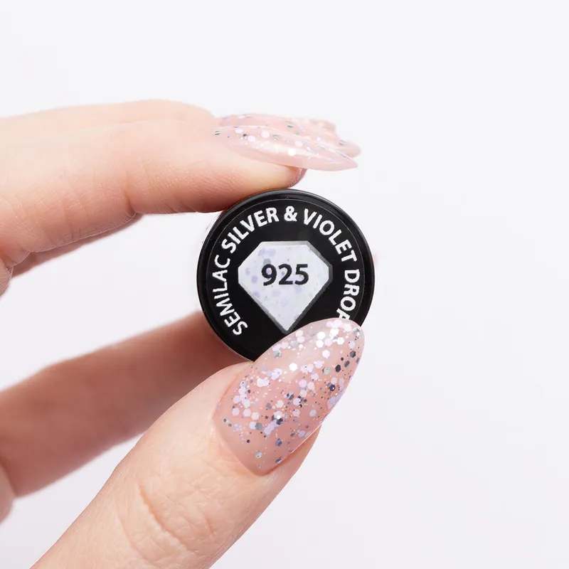 SEMILAC UV/LED Gél Lakk 7ml - 925 - Silver & Violet Drops