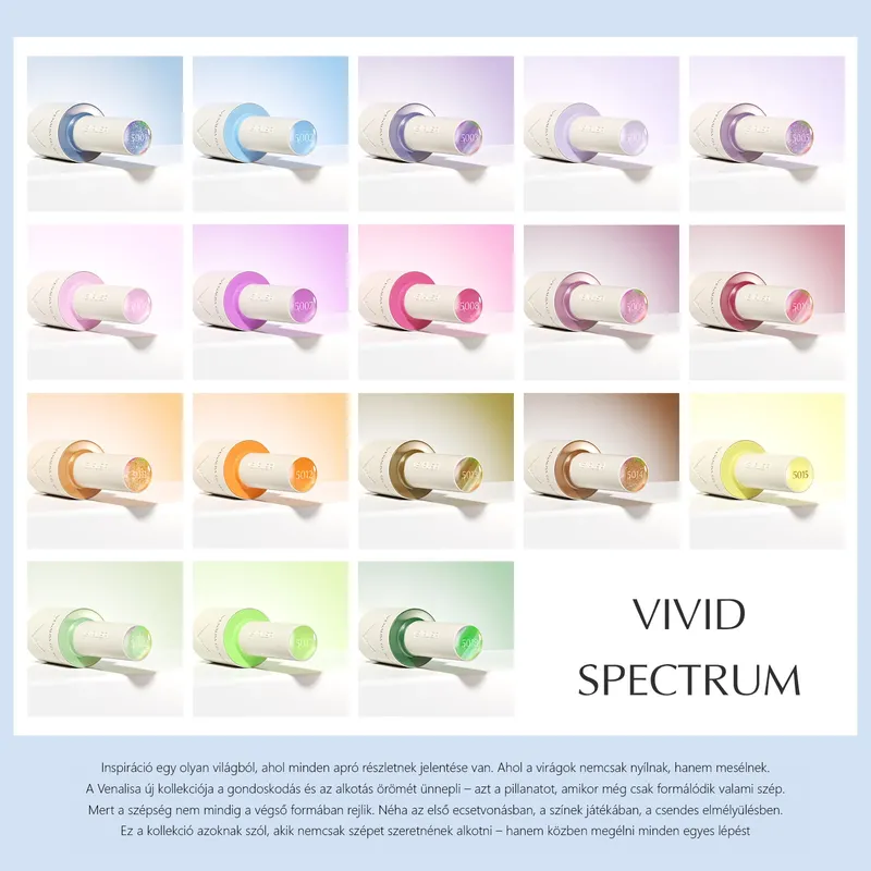 Venalisa UV/LED Gél Lakk szett - V1 - Vivid Spectrum - 18 db szín