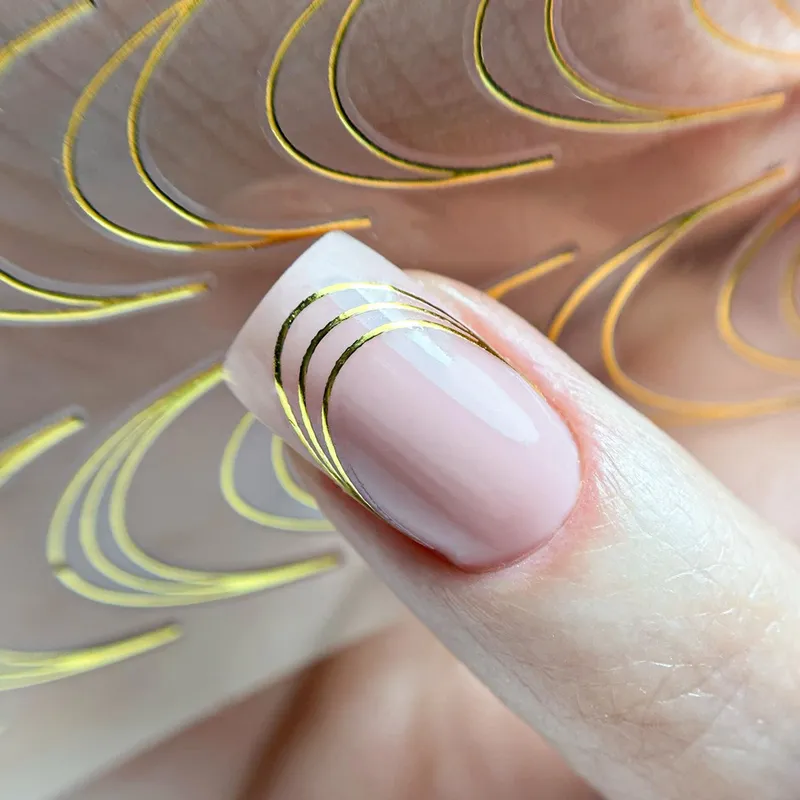 Öntapadó francia matrica - dupla/tripla vonalas - arany -44