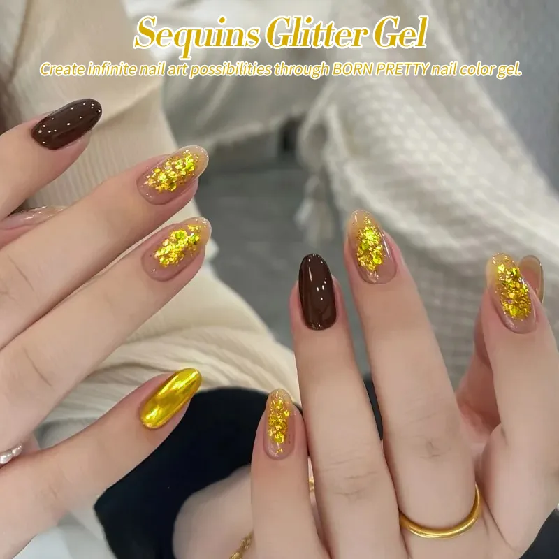 Born Pretty UV/LED gél lakk 10 ml - SG16 - Golden Star