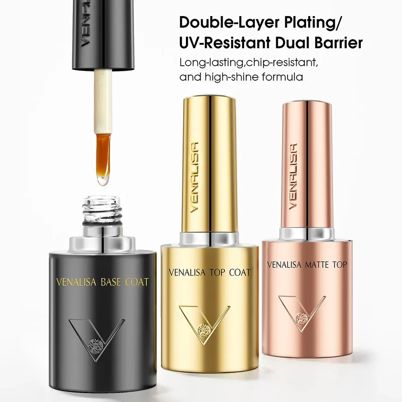 VENALISA - Base Coat + Diamond Top Coat + Matt Top Coat - 3x10 ml