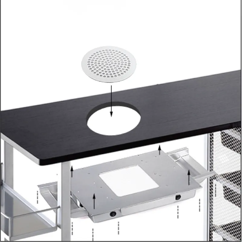 Asztalba beépíthető porelszívó - kazettás kialakítás
