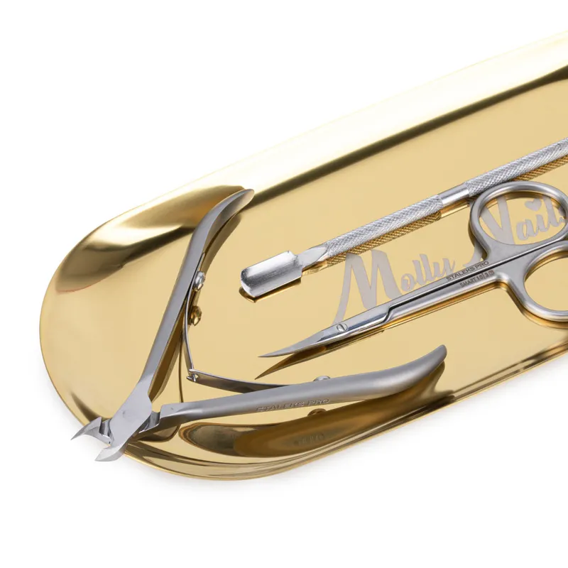 MollyNails fémeszköz tartó tálca - arany