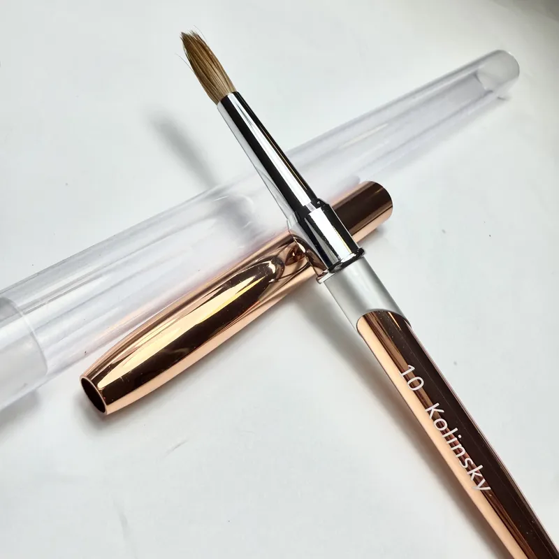 Prémium 100% Kolinsky porcelán ecset #10 Rosegold