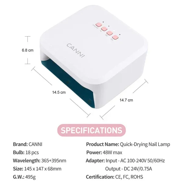 CANNI UV/LED Műkörmös Lámpa - 18 LED