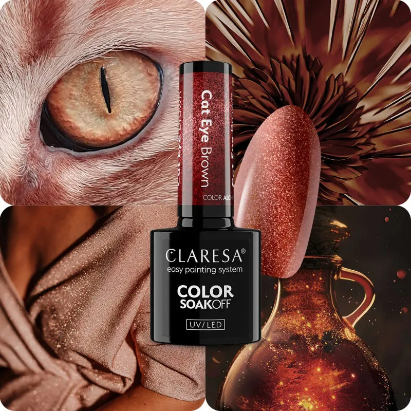 CLARESA UV/LED gél lakk 5g - CAT EYE BROWN