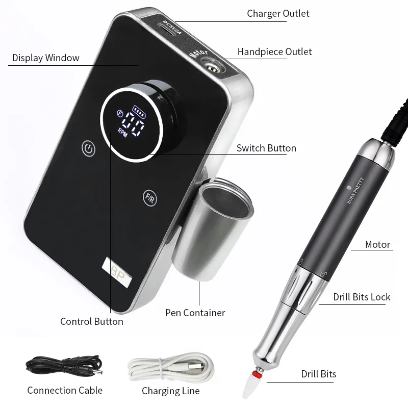 Born Pretty PRO hordozható műköröm csiszológép - 35000 RPM