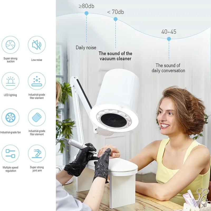 Professzionális 2-in-1 porelszívó és lámpa - 80W - ingyenes extra állvánnyal