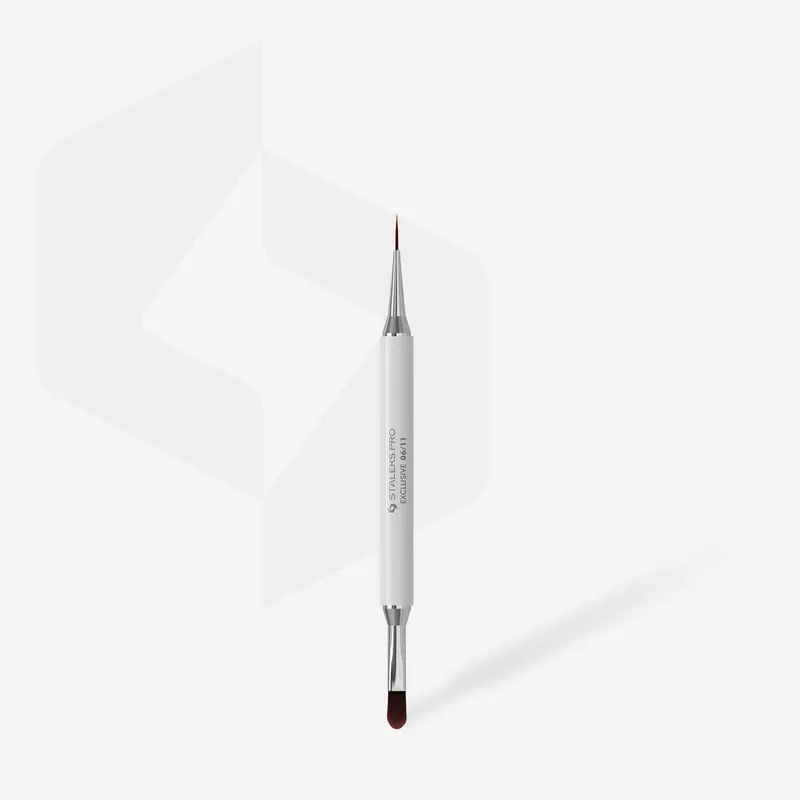 STALEKS PRO EXPERT Kétvégű ecset mágneses kupakkal / 12mm nullás + 11mm ovális zselés