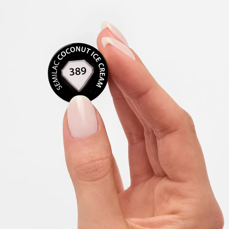 SEMILAC UV/LED Gél Lakk 7ml - 389 - HEMA FREE - Coconut Ice Cream