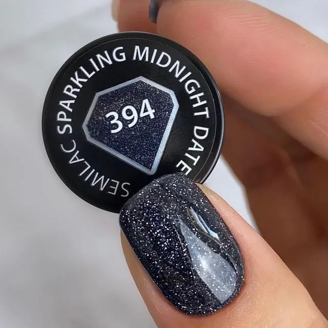 SEMILAC UV/LED Gél Lakk 7ml - 394 - HEMA FREE - Sparkling Midnight Date