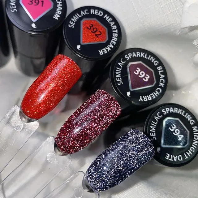 SEMILAC UV/LED Gél Lakk 7ml - 393 - HEMA FREE - Sparkling Black Cherry