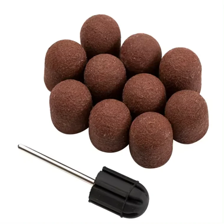 Pedikűrös csiszolókúp tartó szár 10 db csiszoló sapkával #180 - 13 mm-es