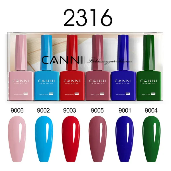 CANNI HEMA FREE UV/LED gél lakk szett 6x9ml - 2316