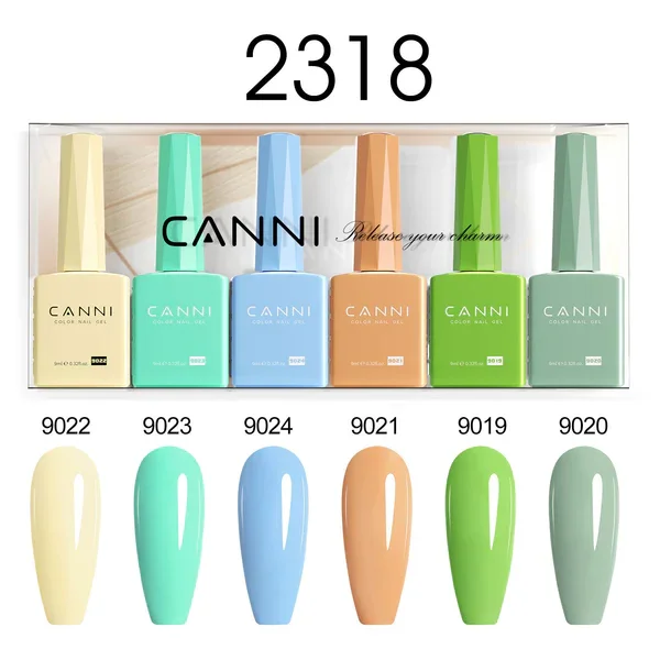 CANNI HEMA FREE UV/LED gél lakk szett 6x9ml - 2318