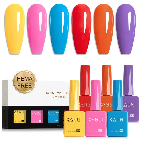 CANNI HEMA FREE UV/LED gél lakk szett 6x9ml - 2322