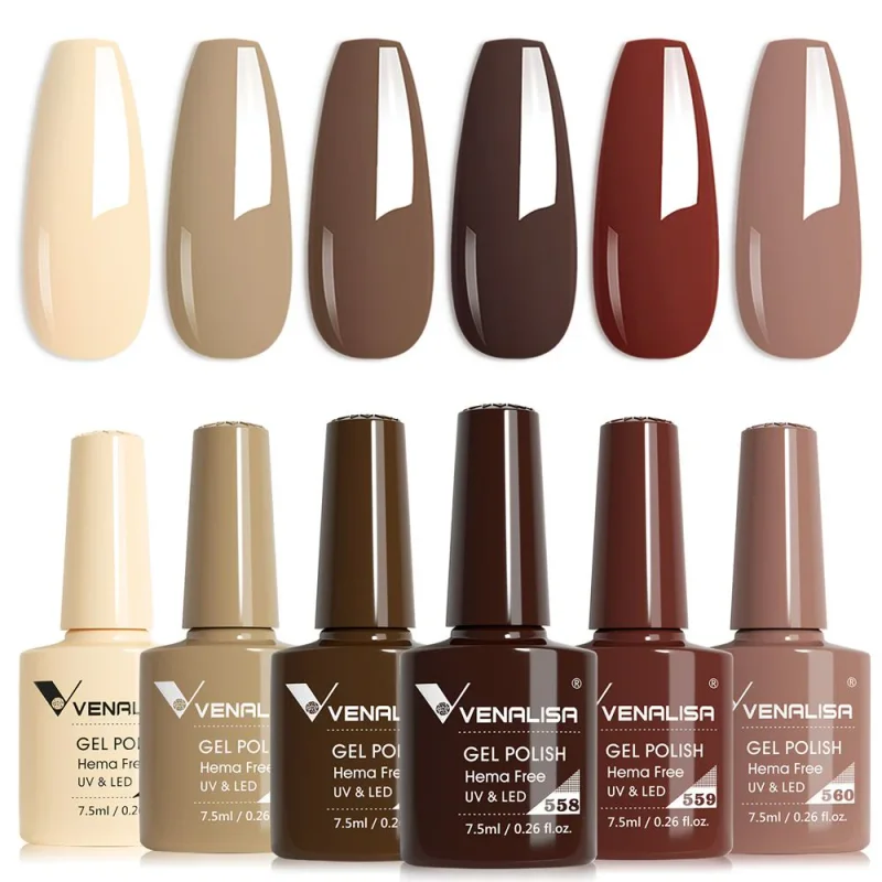 Venalisa 6 db-os UV/LED Gél lakk szett - 2228 - Mocha Maven - Hema Free